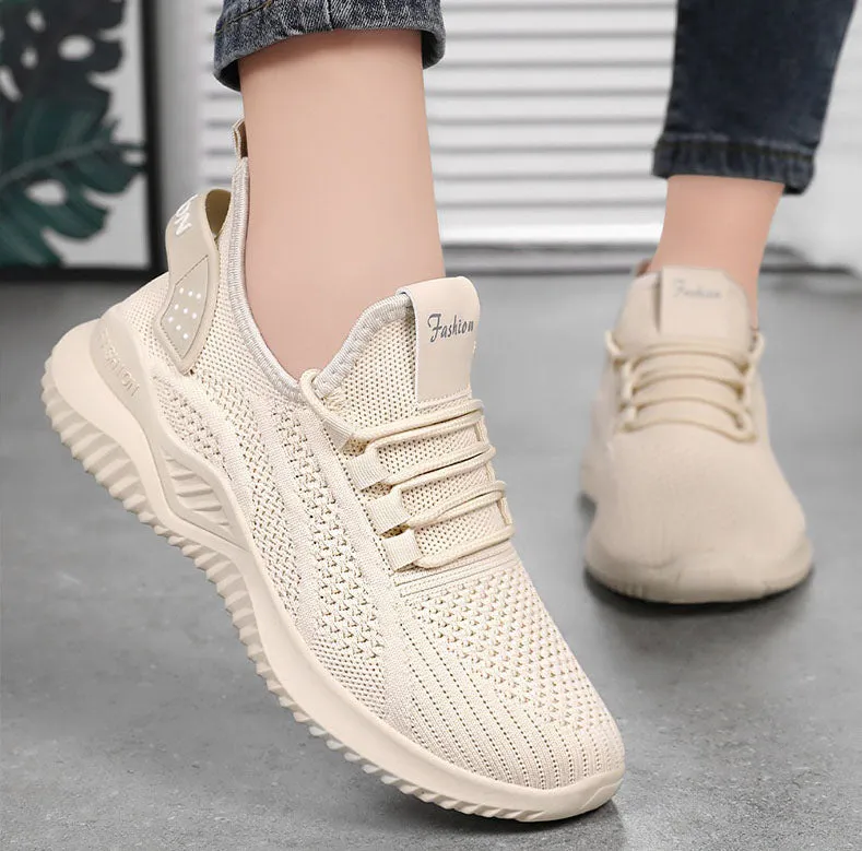 Sporty Almond Toe Running Sneakers with Shock-Absorbing Design