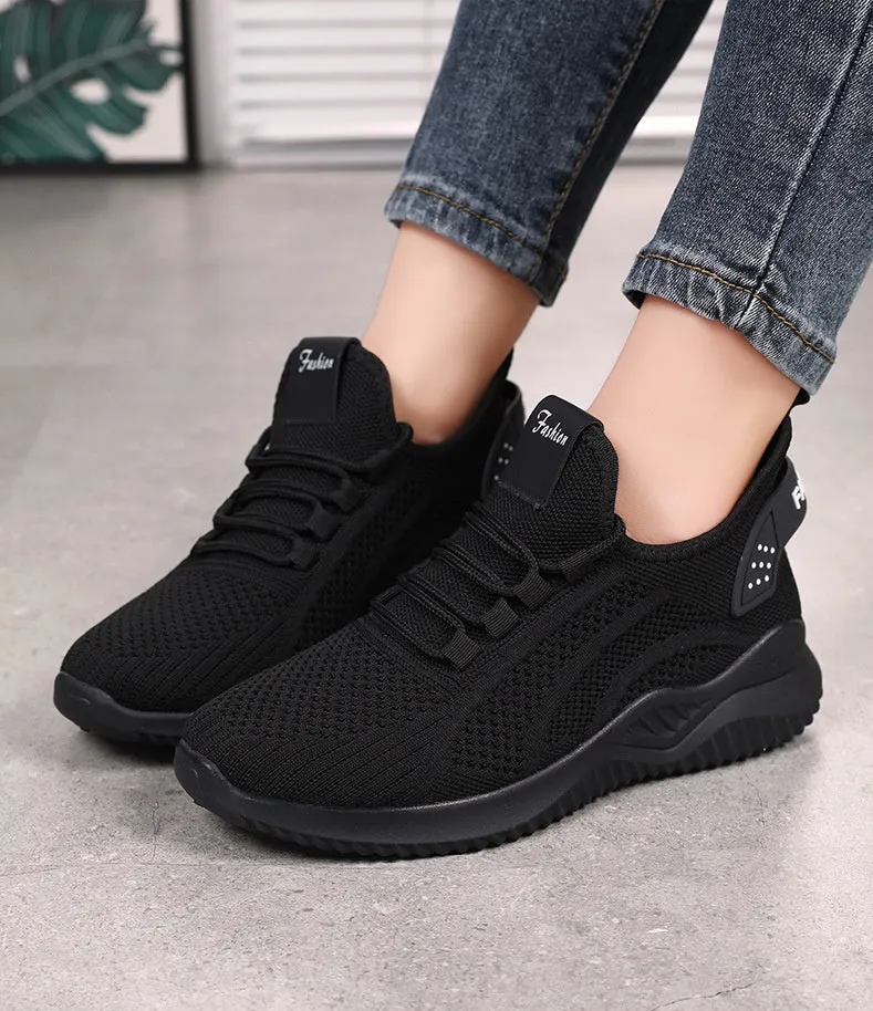 Sporty Almond Toe Running Sneakers with Shock-Absorbing Design