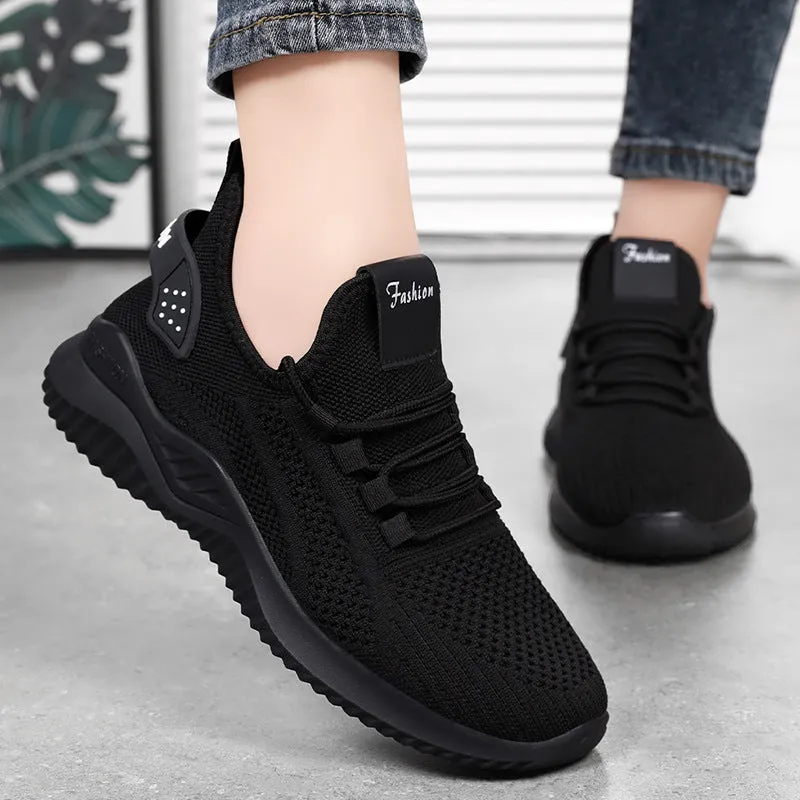 Sporty Almond Toe Running Sneakers with Shock-Absorbing Design
