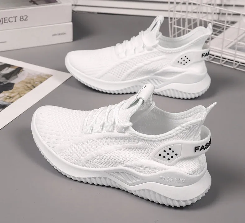 Sporty Almond Toe Running Sneakers with Shock-Absorbing Design