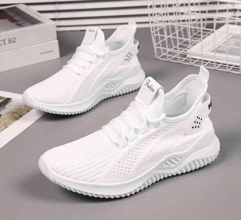 Sporty Almond Toe Running Sneakers with Shock-Absorbing Design
