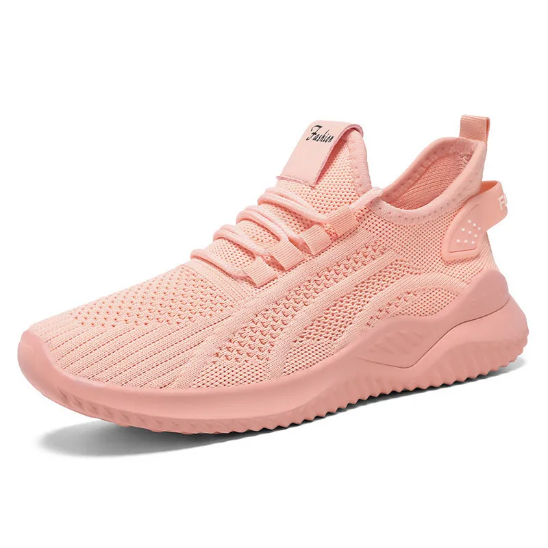 Sporty Almond Toe Running Sneakers with Shock-Absorbing Design