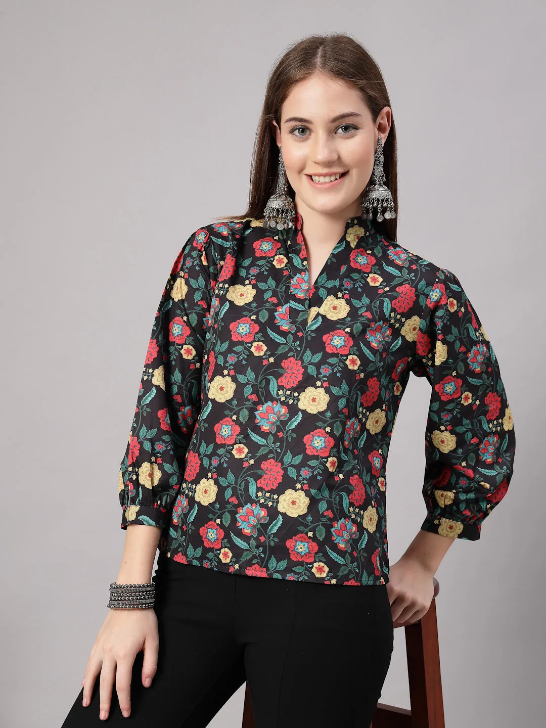 Style Quotient Women Black Multi Tunic