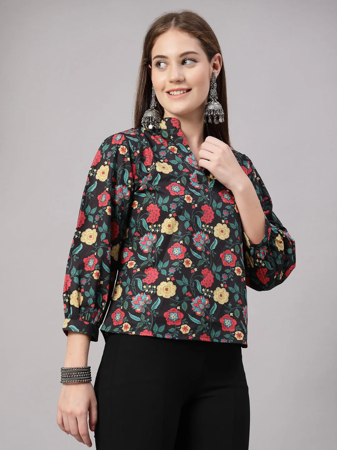 Style Quotient Women Black Multi Tunic