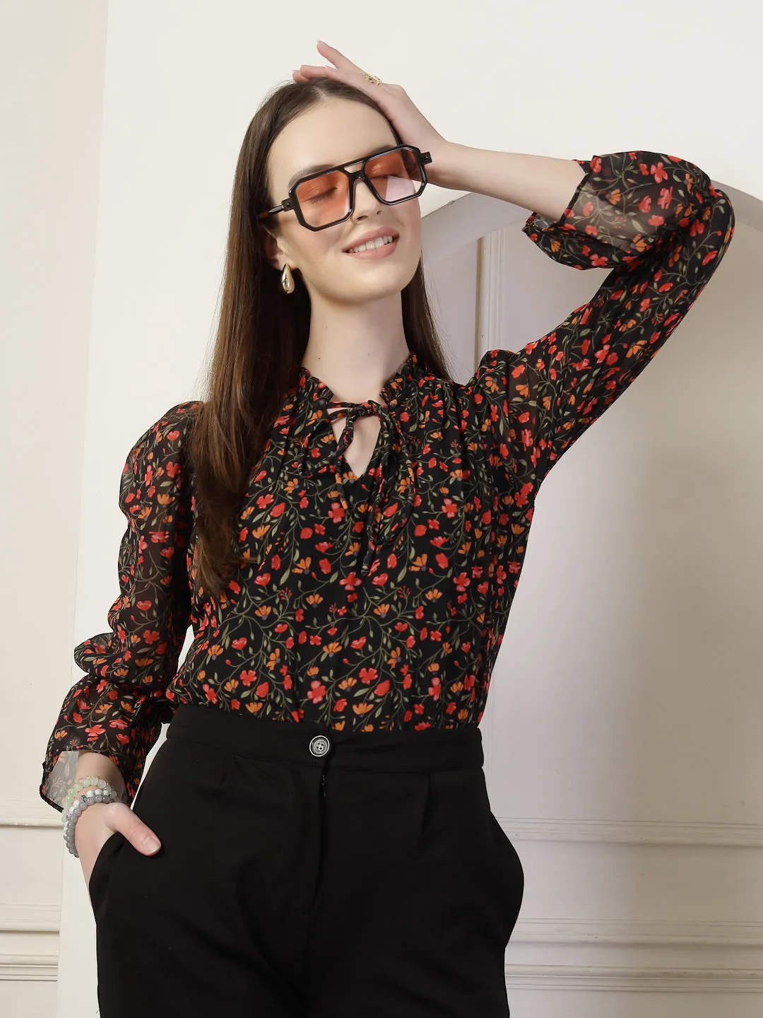 Style Quotient Women Multi floral print top
