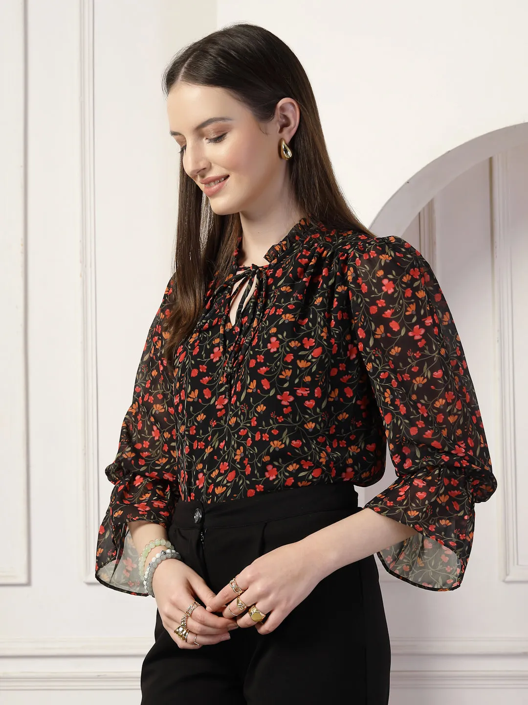 Style Quotient Women Multi floral print top