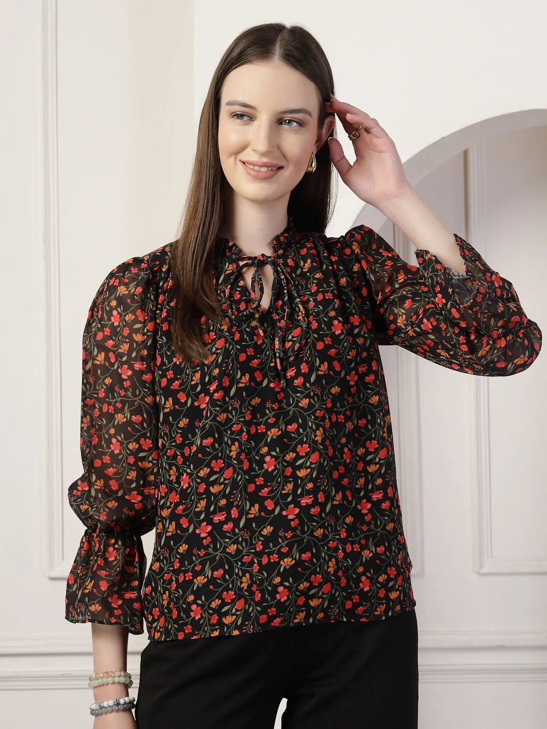 Style Quotient Women Multi floral print top