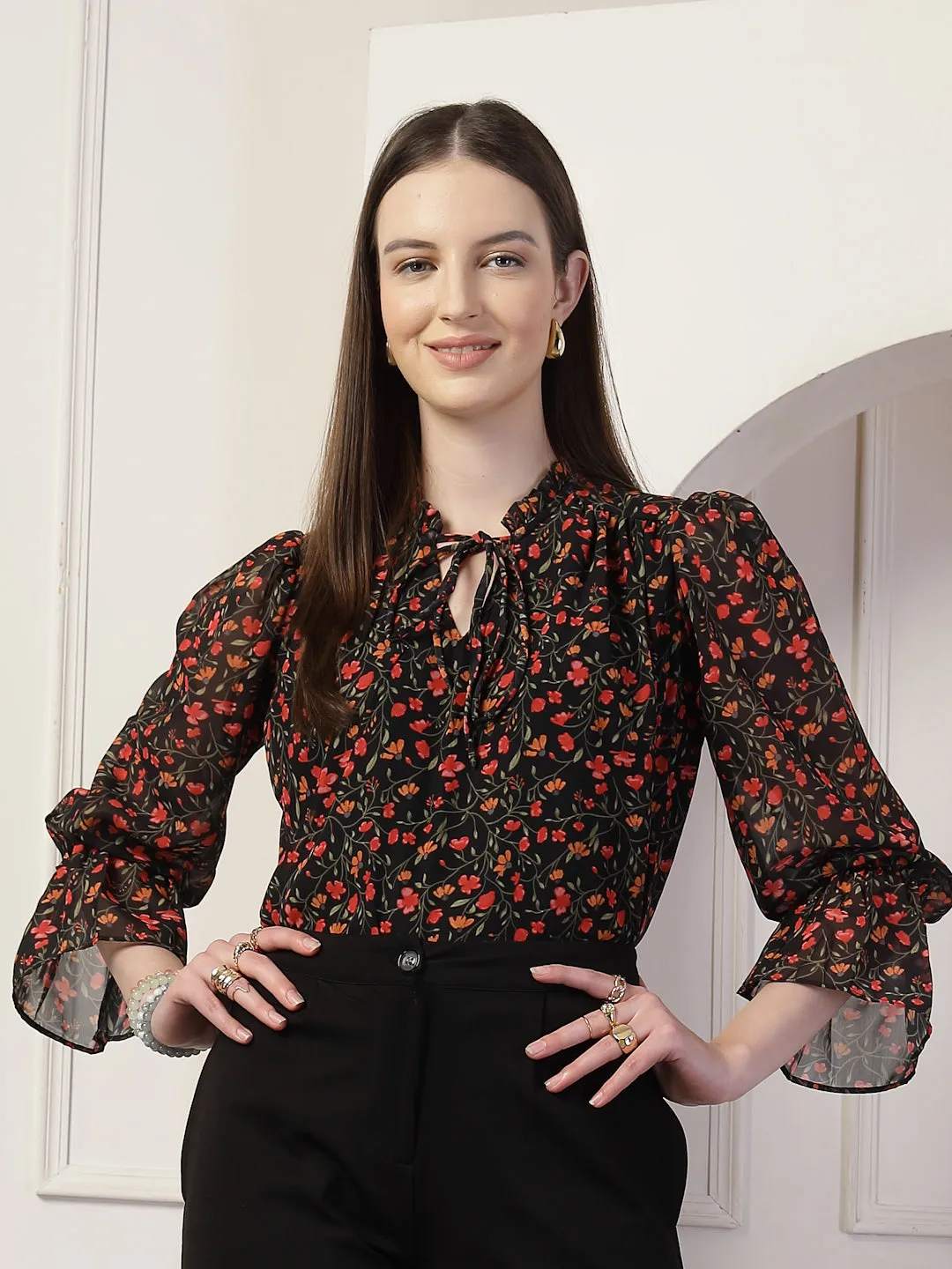 Style Quotient Women Multi floral print top