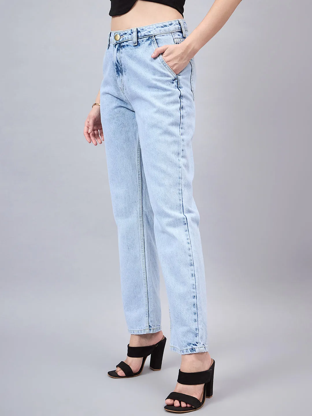 Style Quotient Women Relaxed Fit High Rise Cotton Jeans