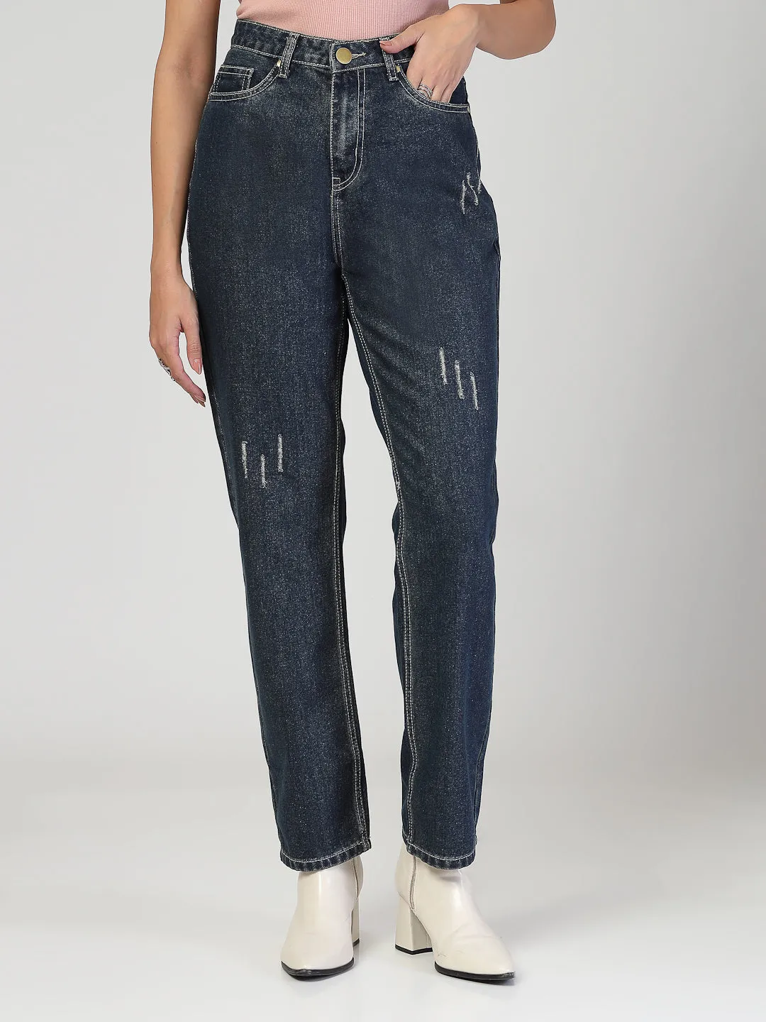 Style Quotient Women Relaxed Fit High Rise Cotton Jeans