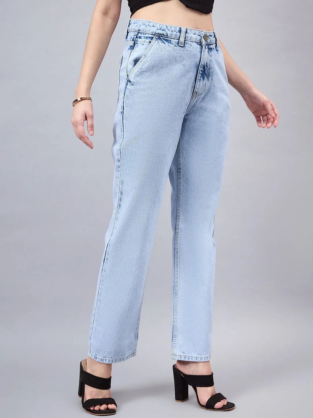 Style Quotient Women Relaxed Fit High Rise Cotton Jeans