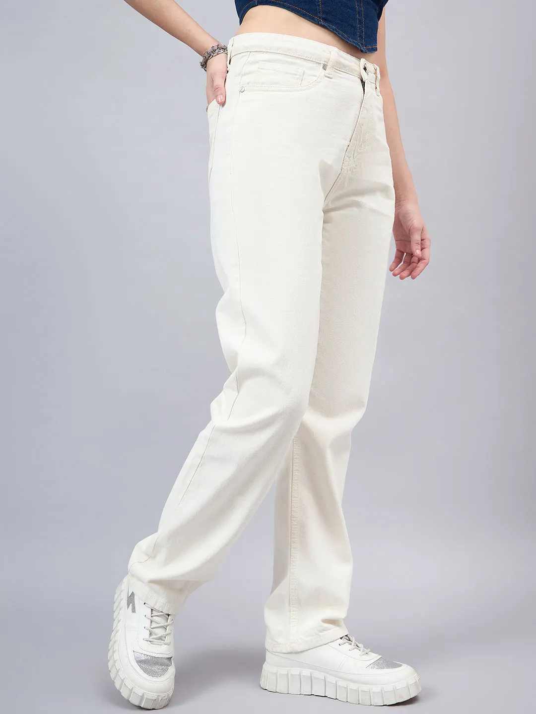 Style Quotient Women Relaxed Fit High Rise Cotton Jeans