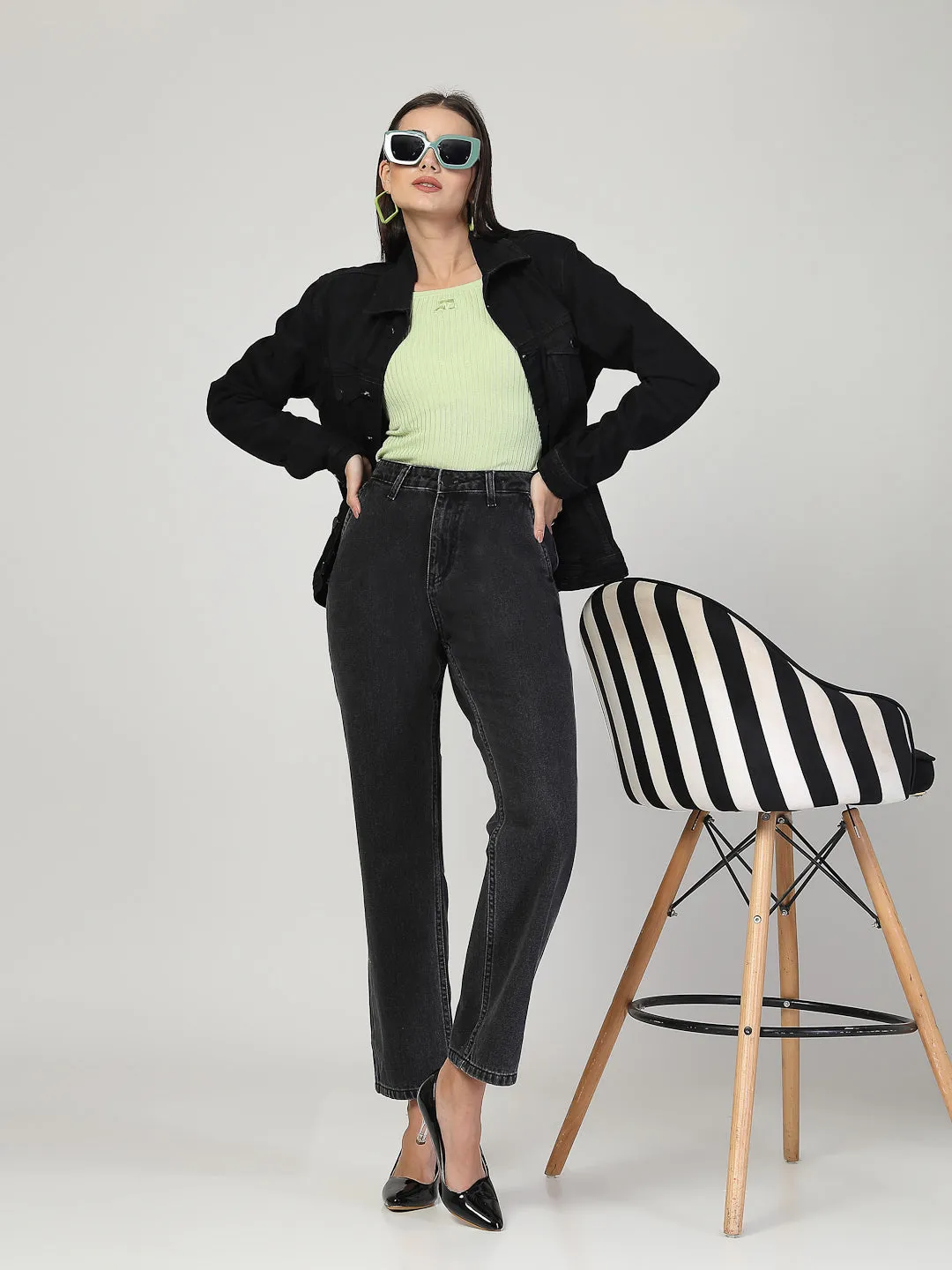Style Quotient Women Relaxed Fit High Rise Cotton Jeans