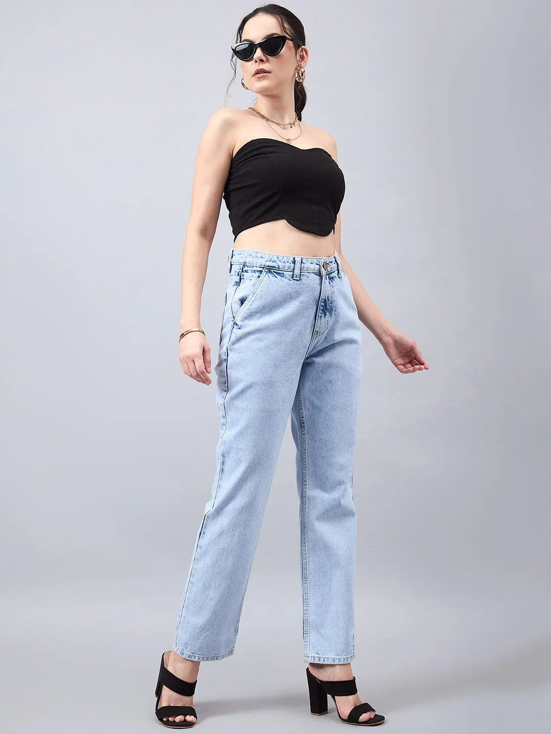 Style Quotient Women Relaxed Fit High Rise Cotton Jeans