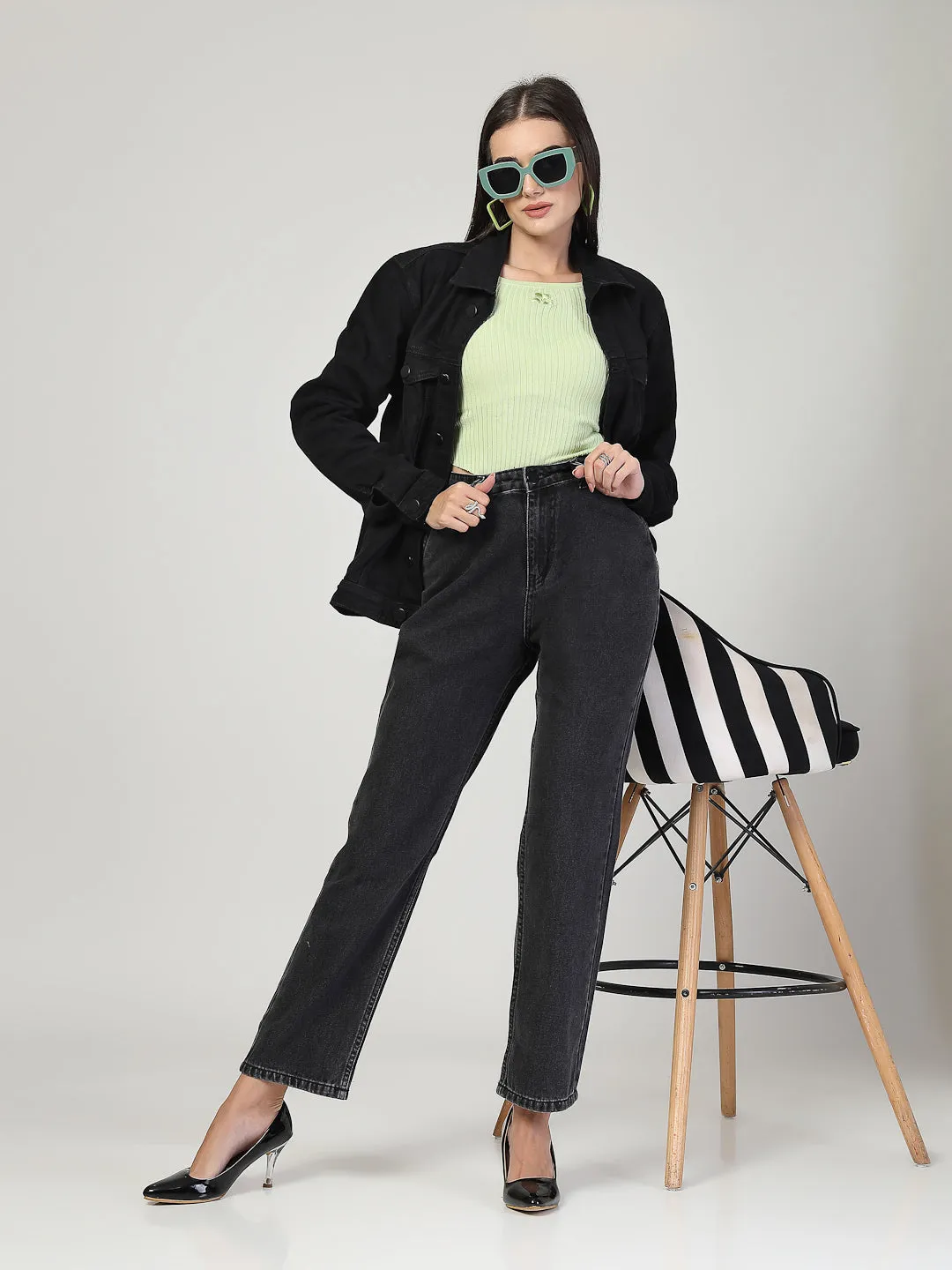 Style Quotient Women Relaxed Fit High Rise Cotton Jeans