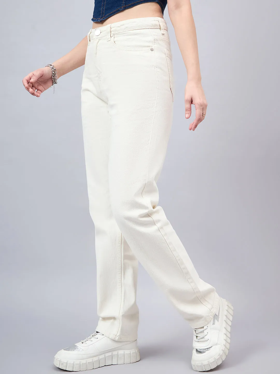Style Quotient Women Relaxed Fit High Rise Cotton Jeans