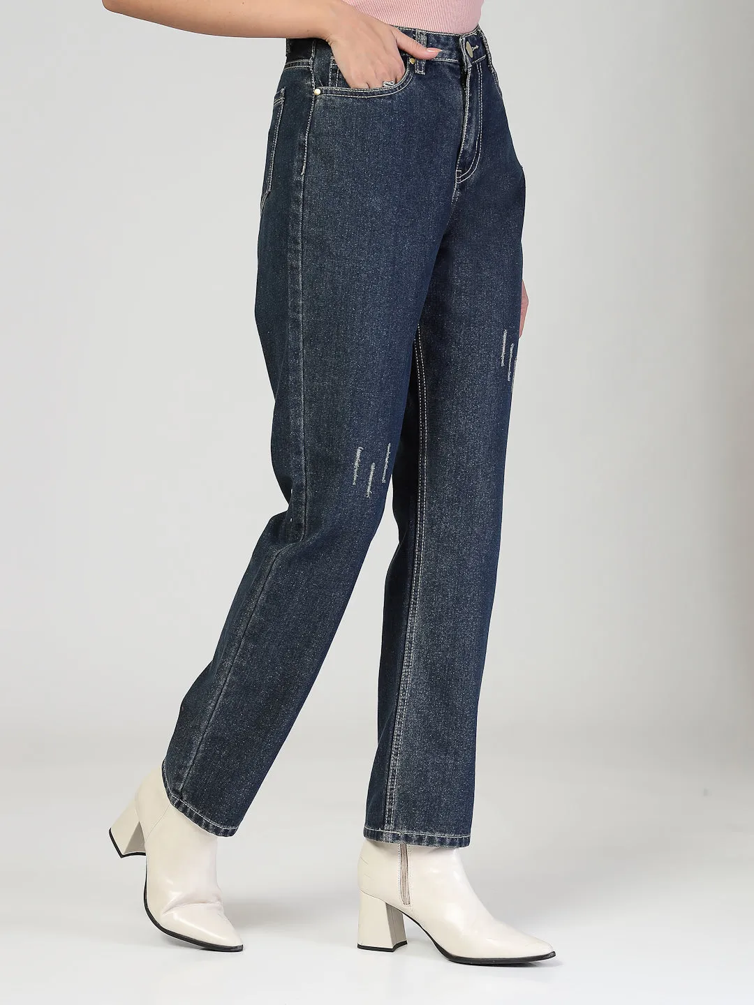 Style Quotient Women Relaxed Fit High Rise Cotton Jeans
