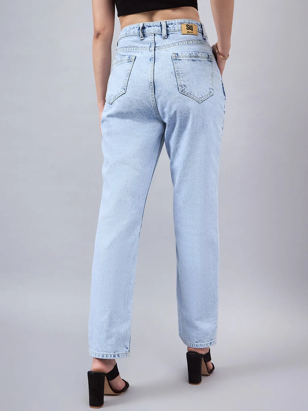 Style Quotient Women Relaxed Fit High Rise Cotton Jeans