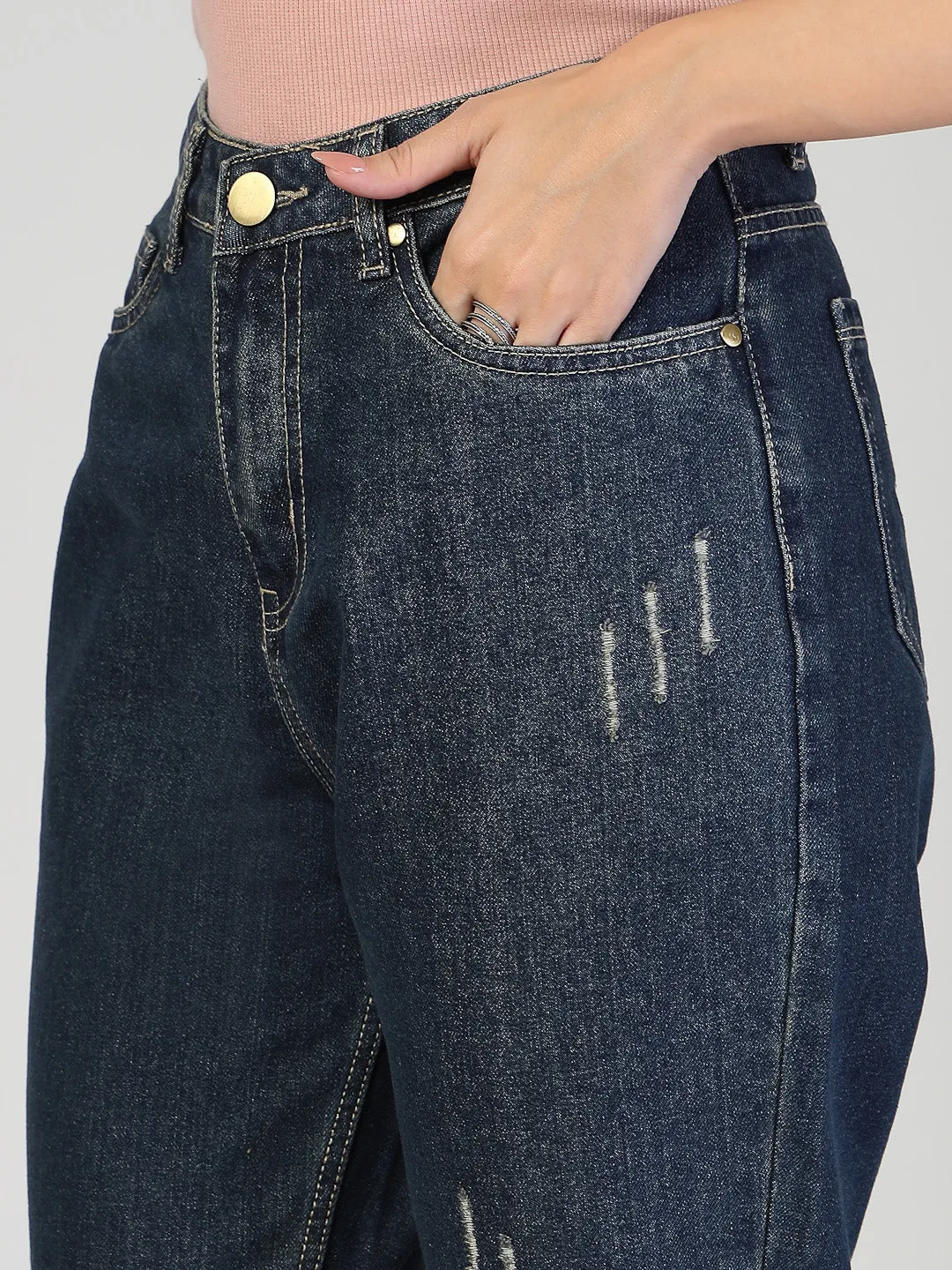 Style Quotient Women Relaxed Fit High Rise Cotton Jeans