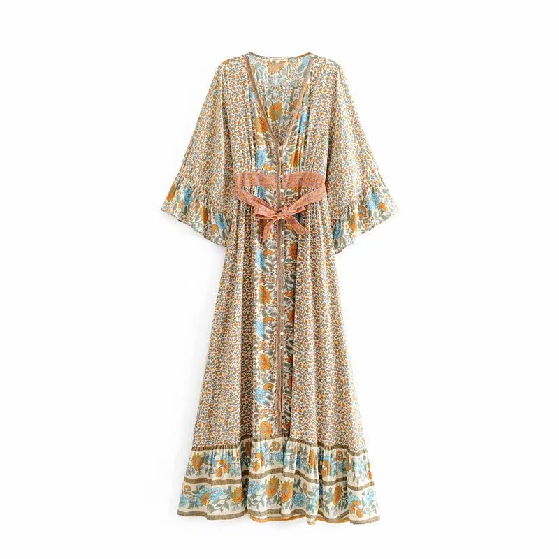 V-Neck Hippie Dress