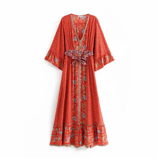 V-Neck Hippie Dress