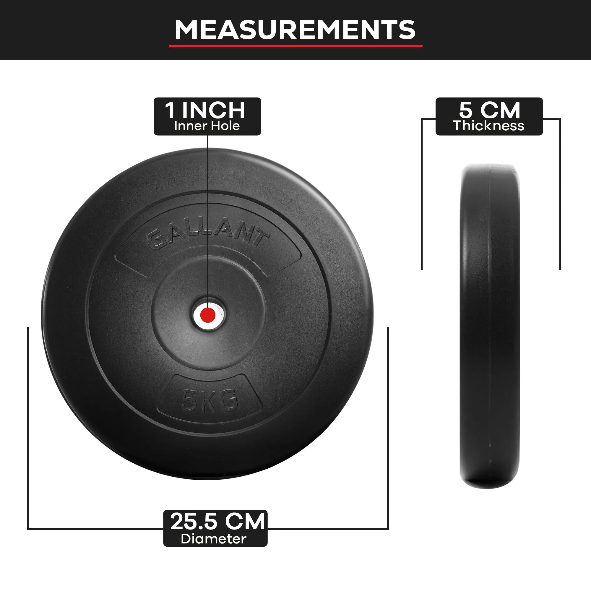 Weight Plates 5KG Standard 1 Inch Vinyl Discus 20KG Set