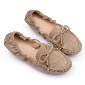 Women Comfort Loafers Bowtie Flat Shoes