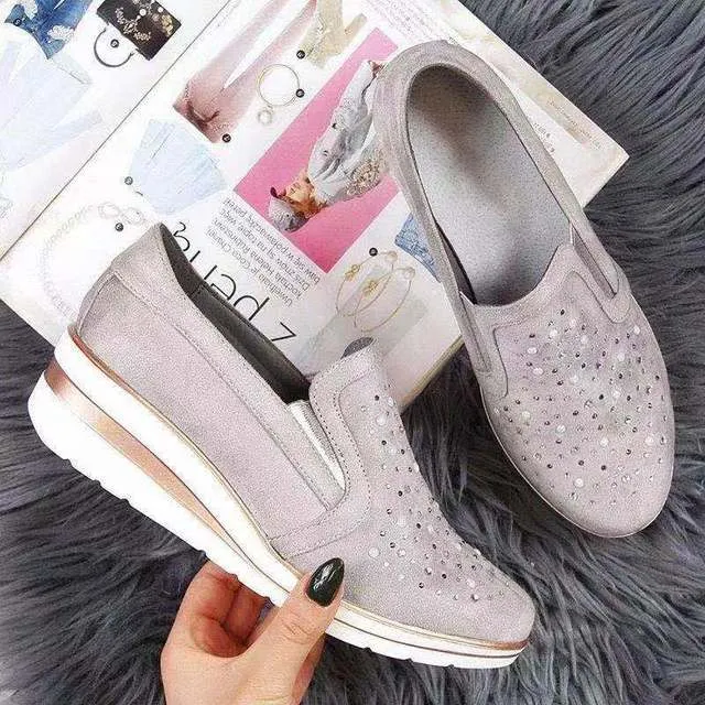 Women’s Classic Wedge Sneakers with Beads | For Everyday Wear