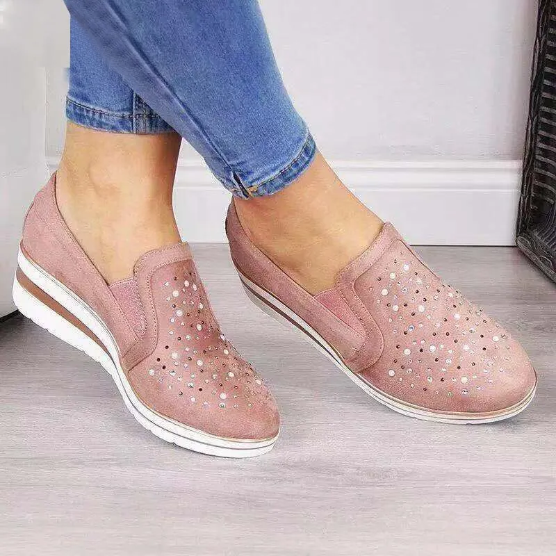 Women’s Classic Wedge Sneakers with Beads | For Everyday Wear